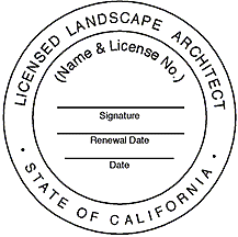 Sample of an Landscape Architect's Stamp with Handwritten Renewal Date